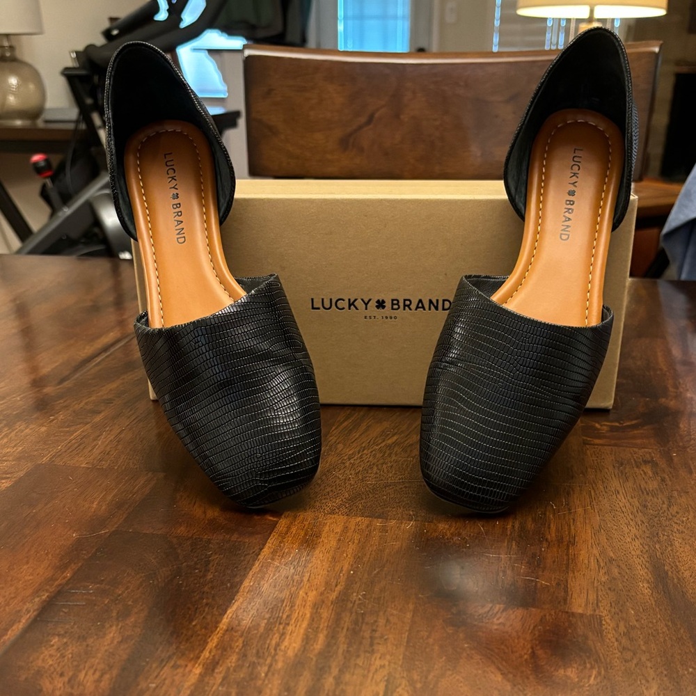 Lucky Brand Drowe black flats, size 9M